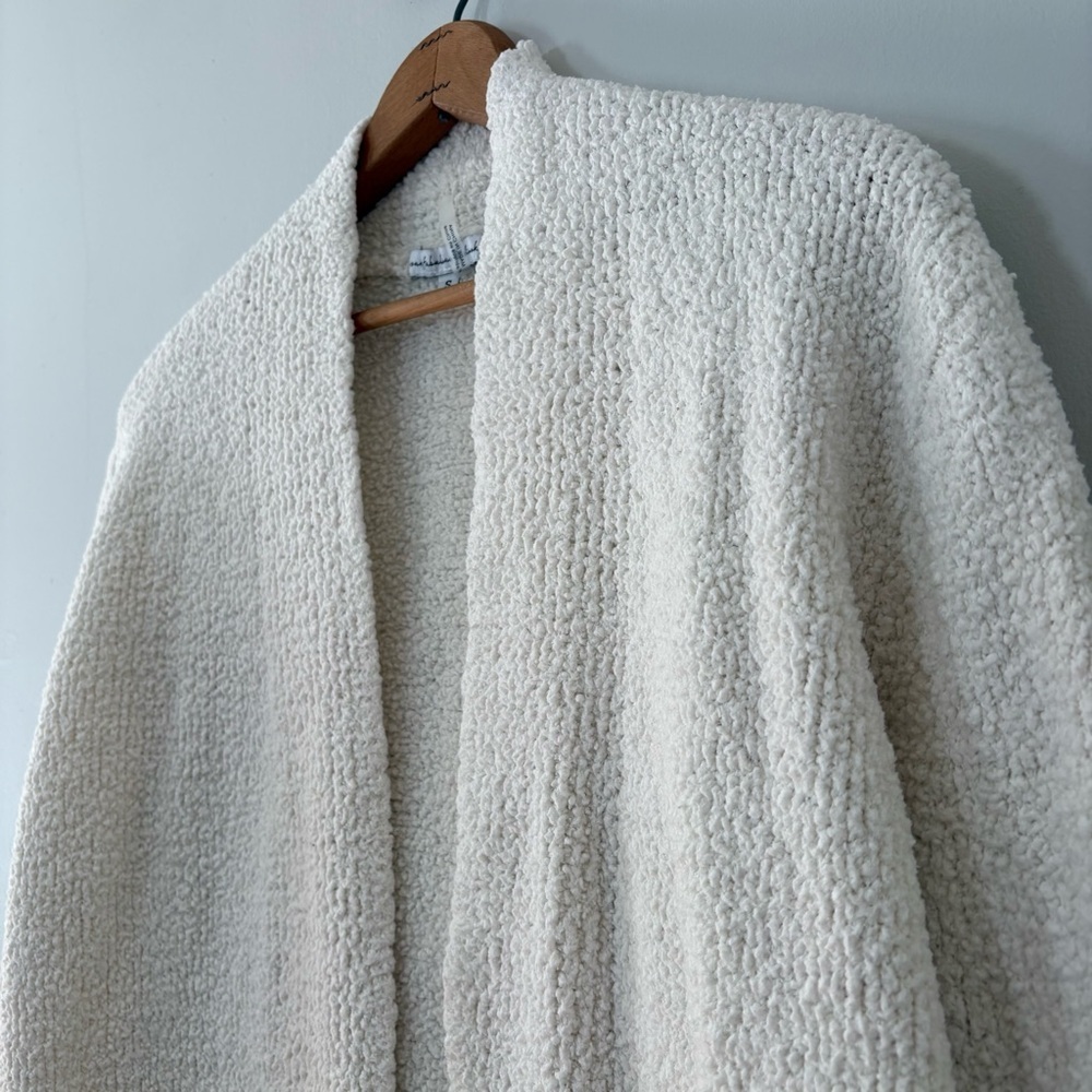Young, Fabulous & Broke Ivory Teddy Bear Knit Open Front Cardigan – Size Small - Picture 9 of 10